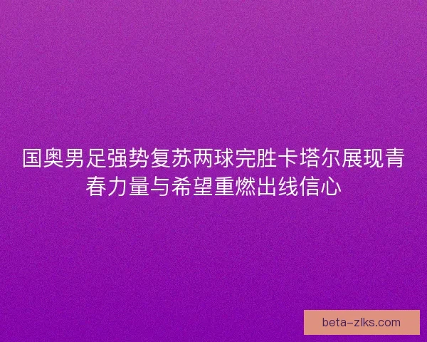 国奥男足强势复苏两球完胜卡塔尔展现青春力量与希望重燃出线信心